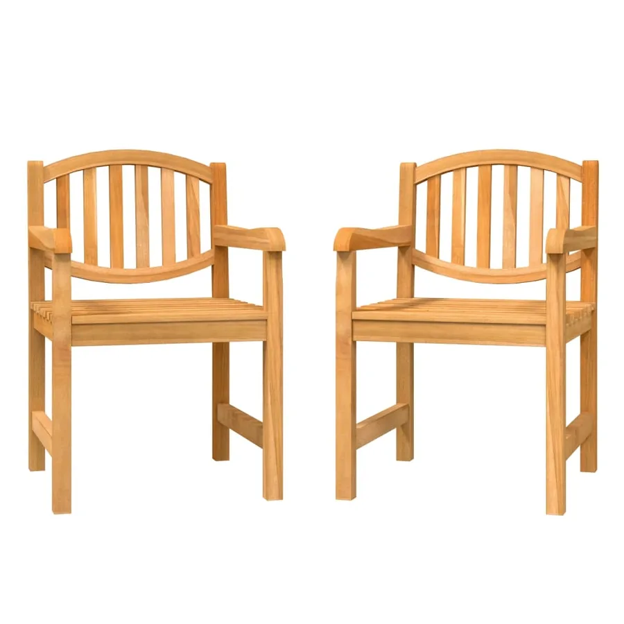 Chaises de jardin lot de 2 58x59x88 cm bois de teck solide - 2