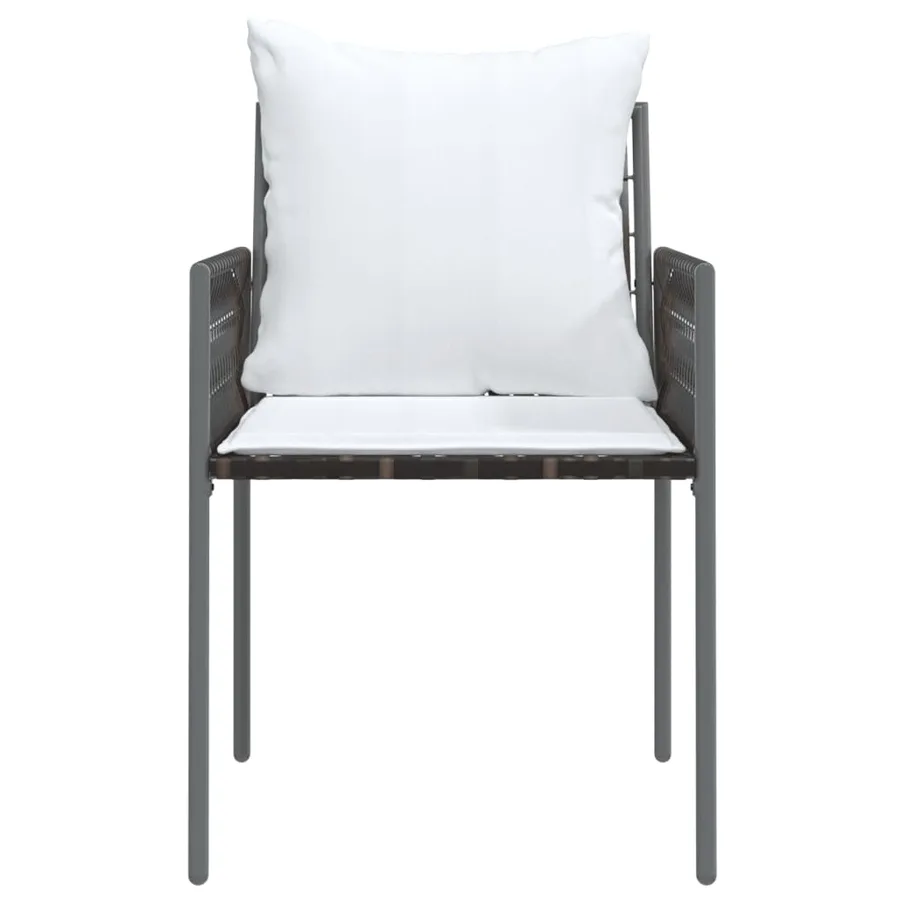 Chaises de jardin et coussins lot de 2 marron 54x61x83 cm rotin - 4