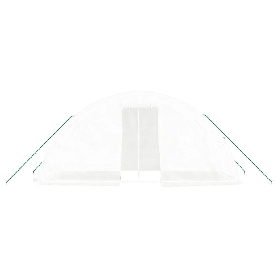 Serre avec cadre en acier blanc 10 m² 5x2x2,3 m - 4
