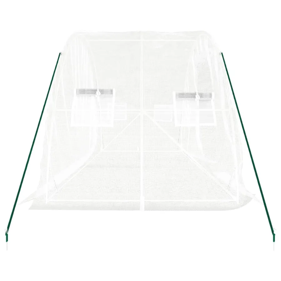 Serre avec cadre en acier blanc 10 m² 5x2x2,3 m - 5