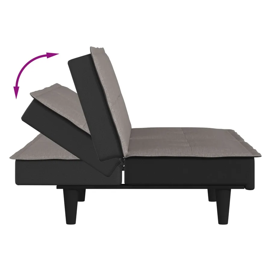 Canapé-lit taupe tissu - 9
