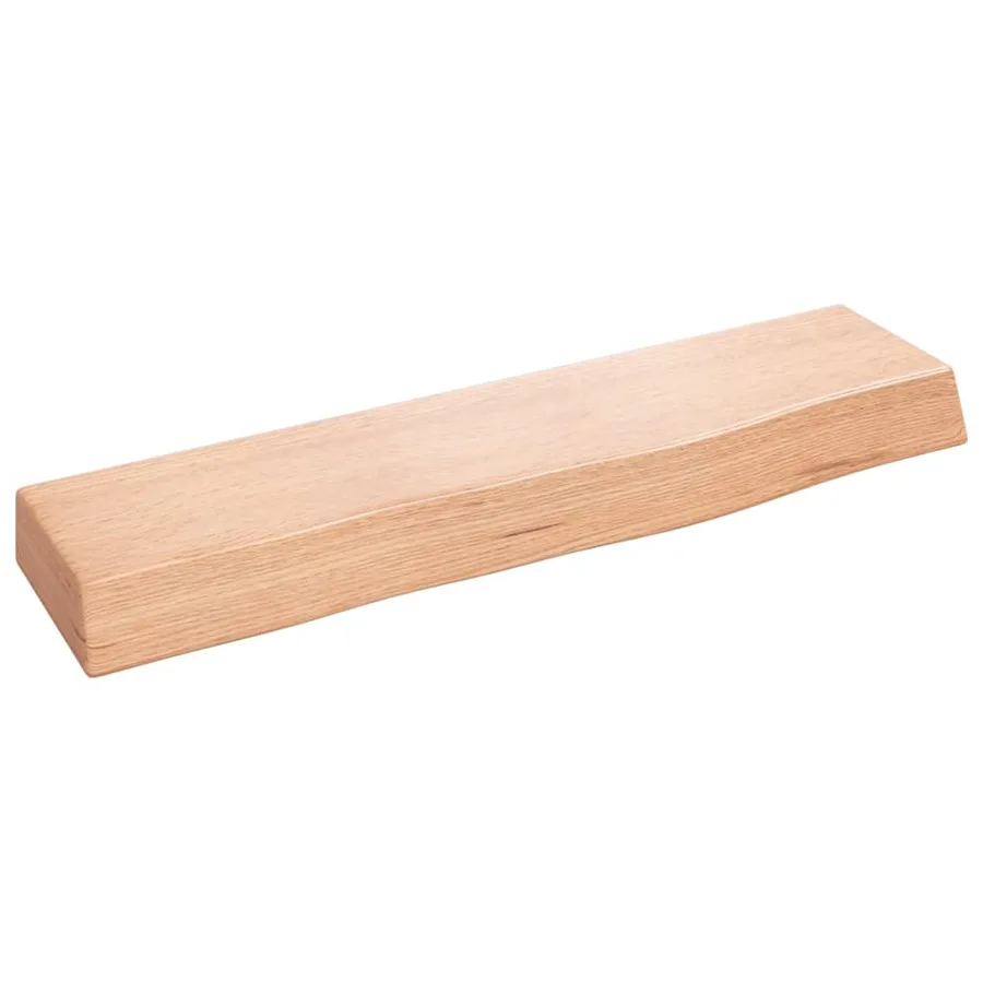Étagère murale marron clair 40x10x4 cm bois chêne massif traité - 2