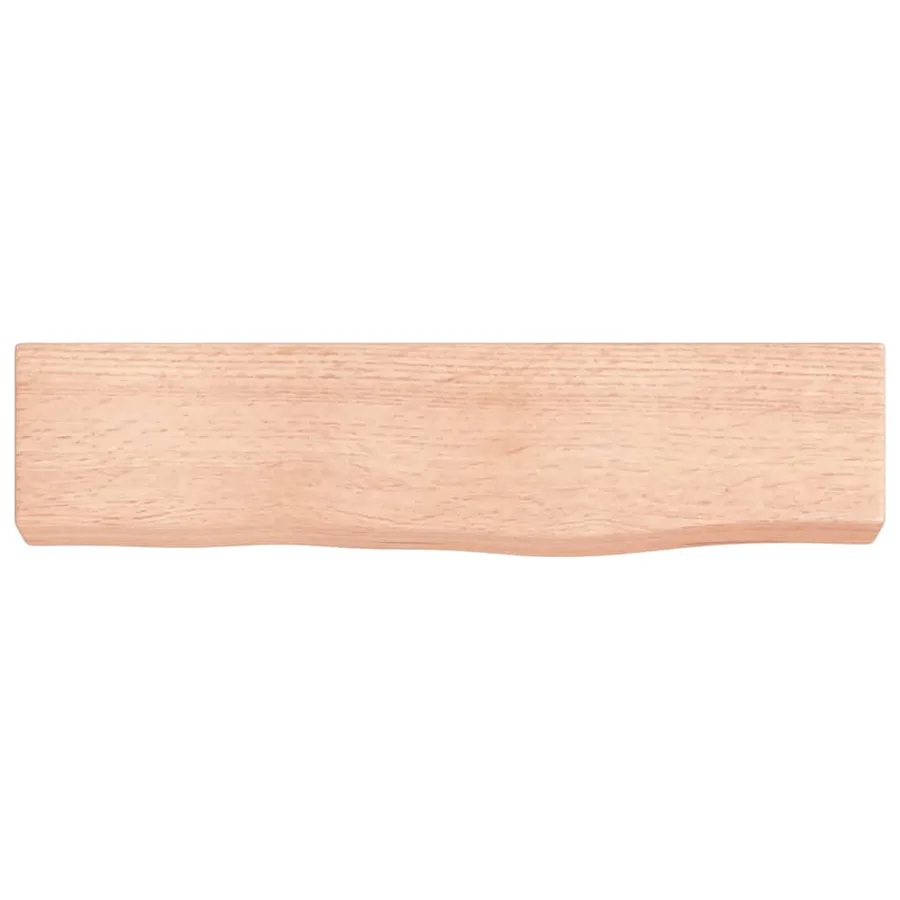 Étagère murale marron clair 40x10x4 cm bois chêne massif traité - 4