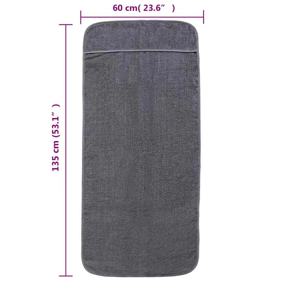 Serviettes de plage 2 pcs anthracite 60x135 cm tissu 400 GSM - 8