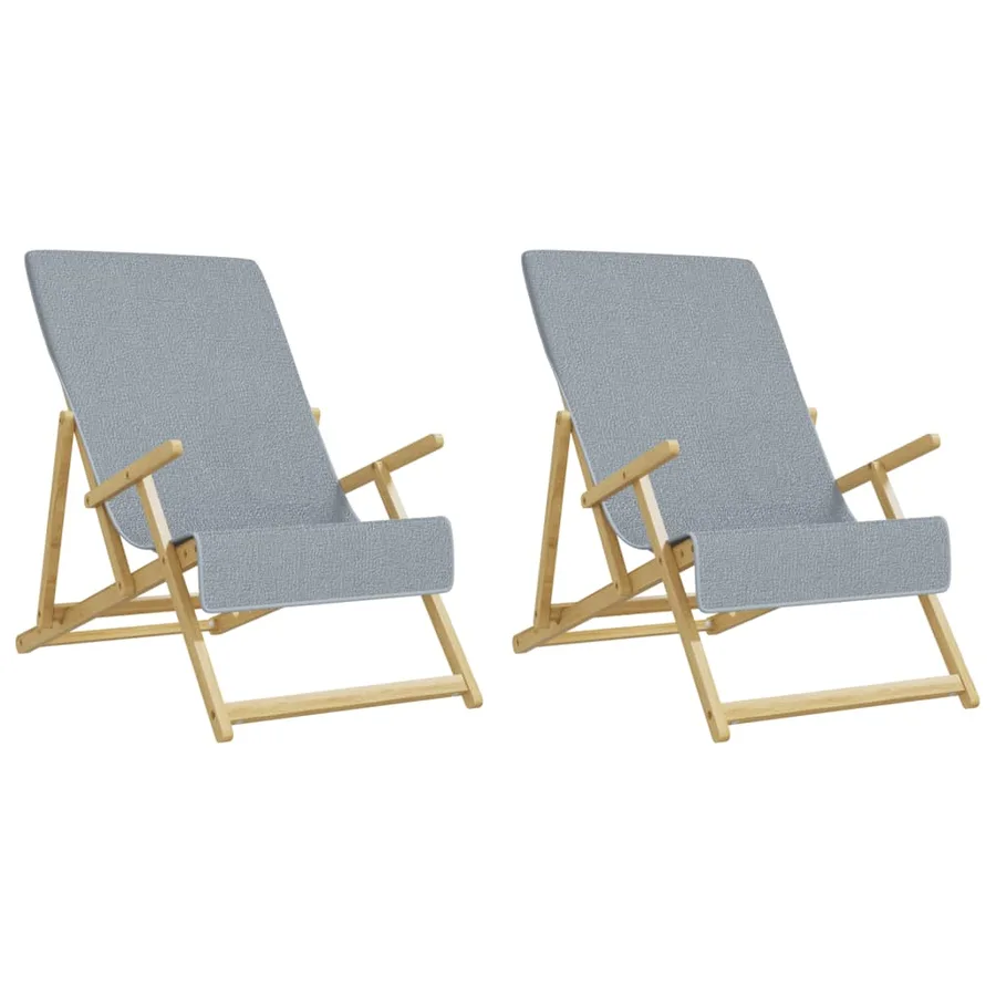 Serviettes de plage 2 pcs gris 60x135 cm tissu 400 GSM - 4