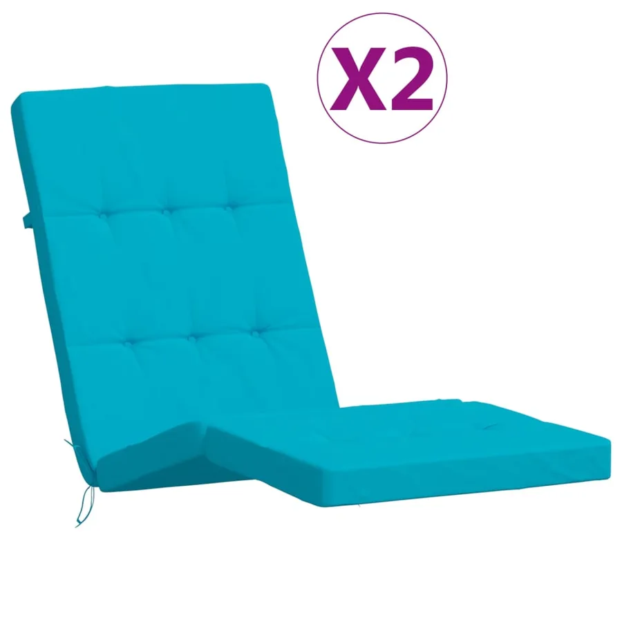 Coussins de chaise longue lot de 2 turquoise tissu oxford - 2