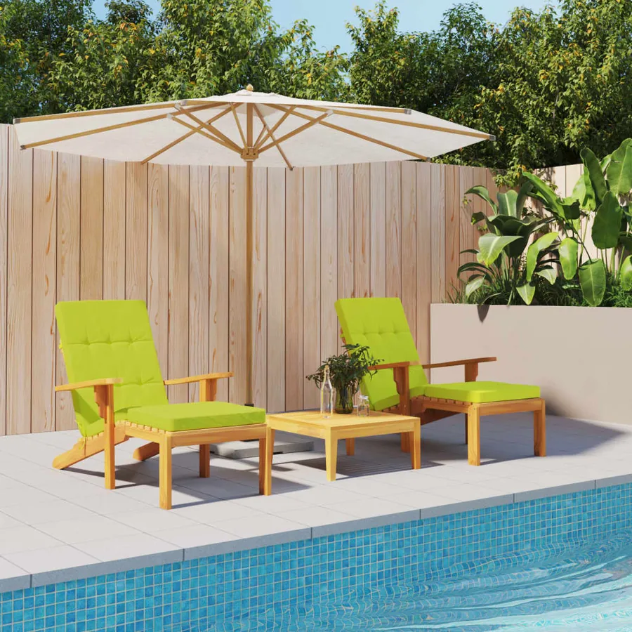 Coussins de chaise longue lot de 2 vert vif tissu oxford