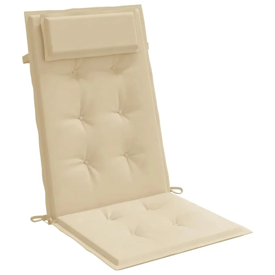 Coussins de chaise à dossier haut lot de 4 beige tissu oxford - 5