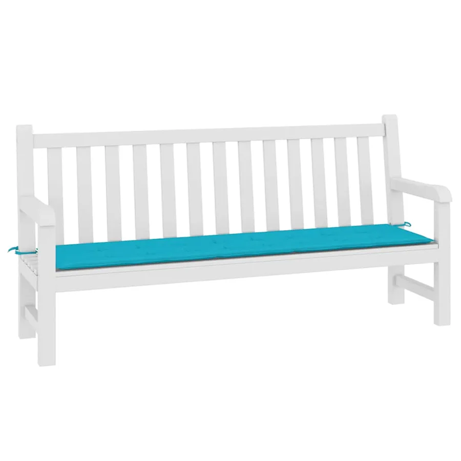 Coussin de banc de jardin turquoise 200x50x3 cm tissu - 3