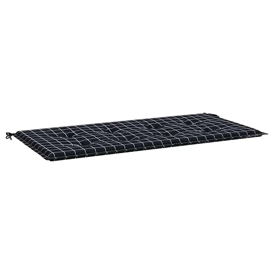 Coussin de banc de jardin carreaux noir 120x50x3cm tissu oxford - 2