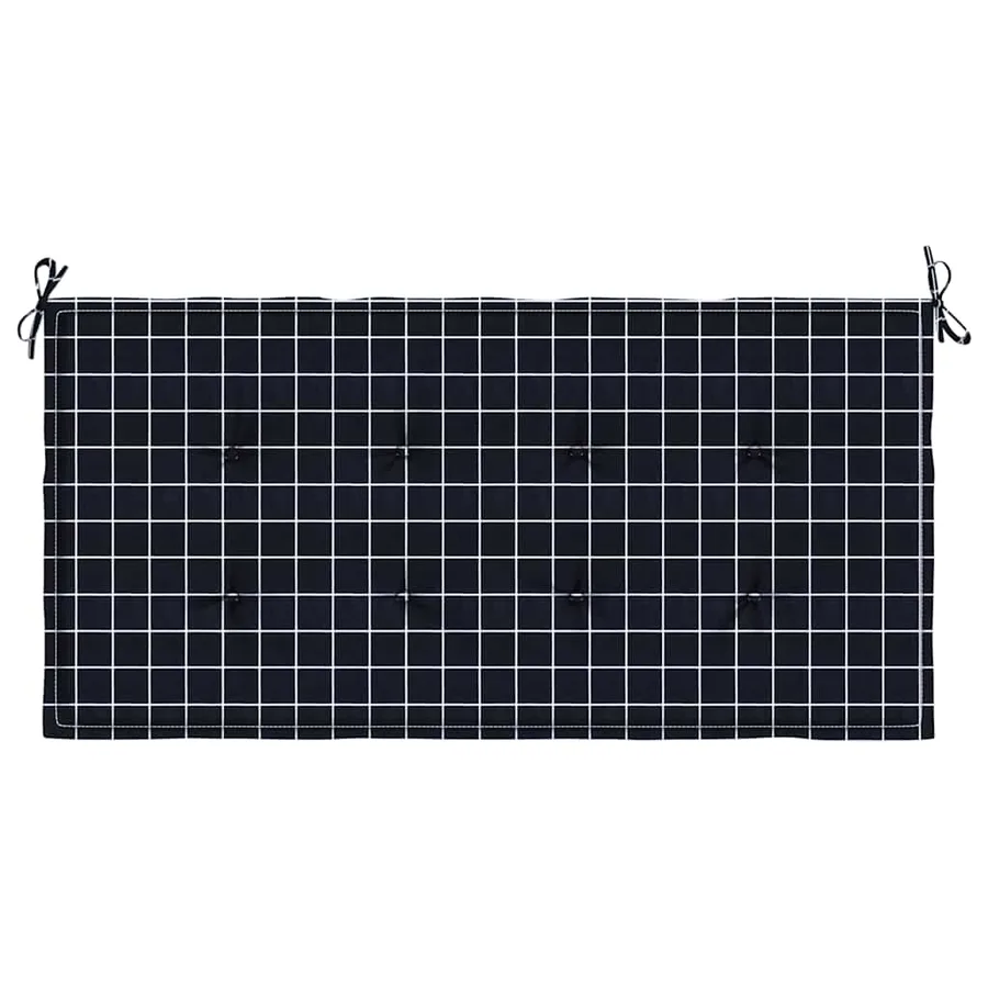 Coussin de banc de jardin carreaux noir 120x50x3cm tissu oxford - 4