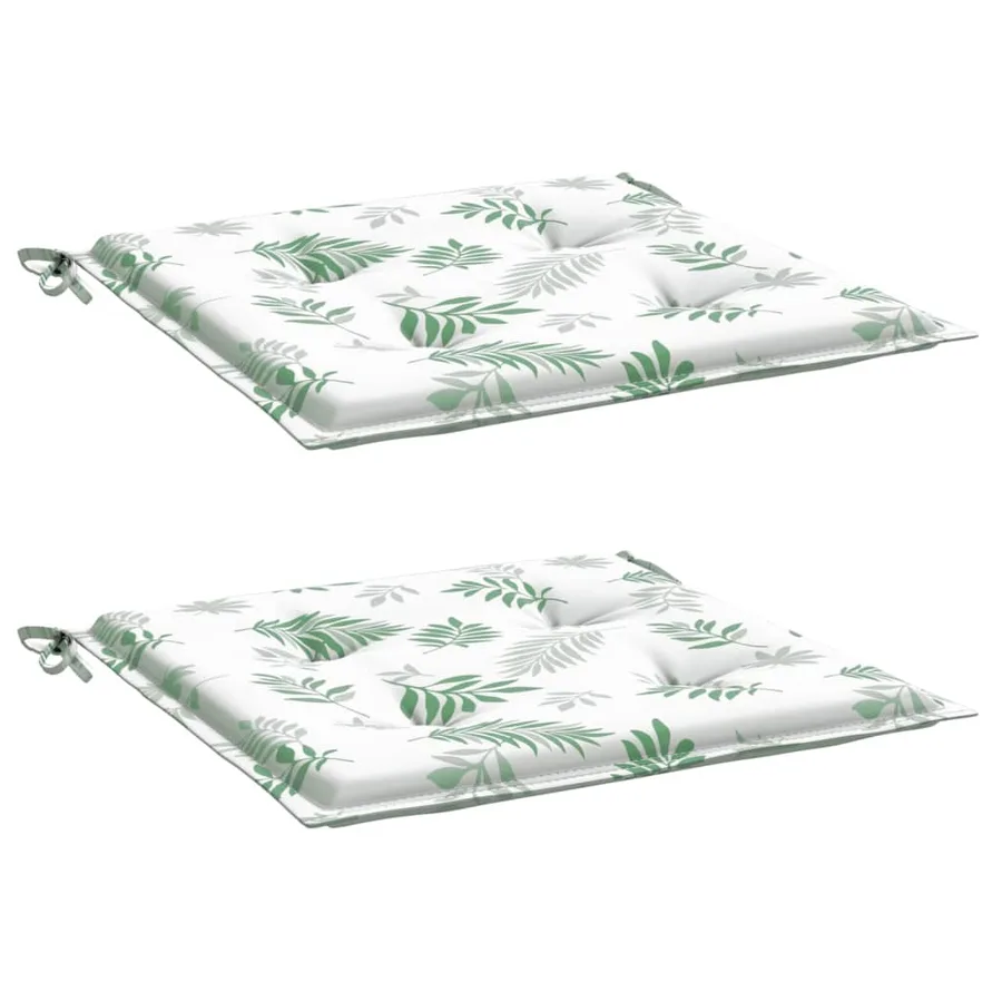 Coussins de chaise lot de 2 motif de feuilles 50x50x4 cm tissu - 3