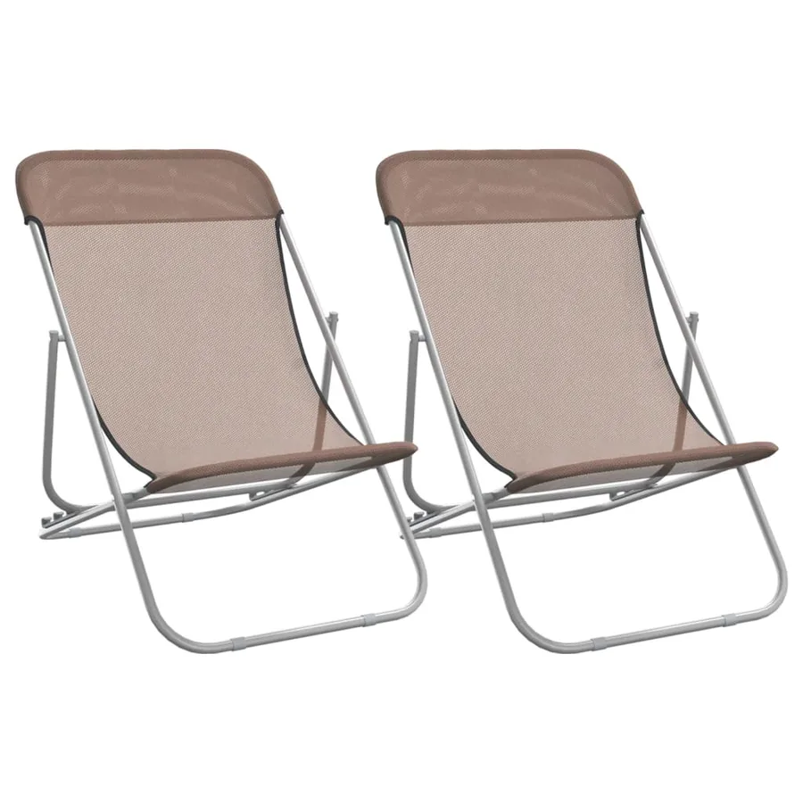 Chaises plage pliantes lot de 2 textilène acier enduit poudre - 2