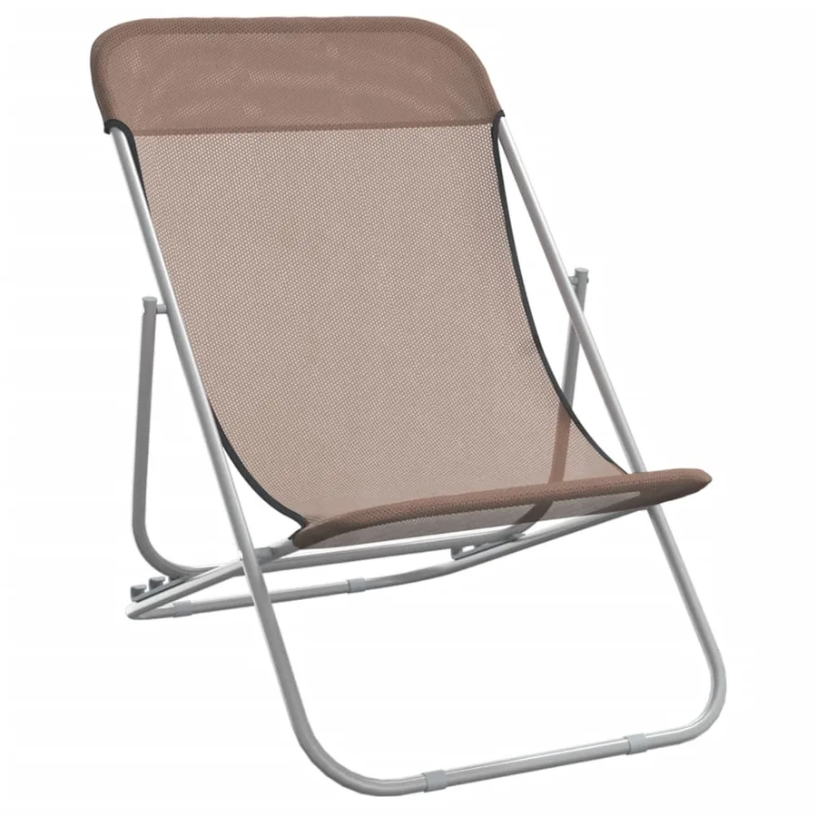 Chaises plage pliantes lot de 2 textilène acier enduit poudre - 3