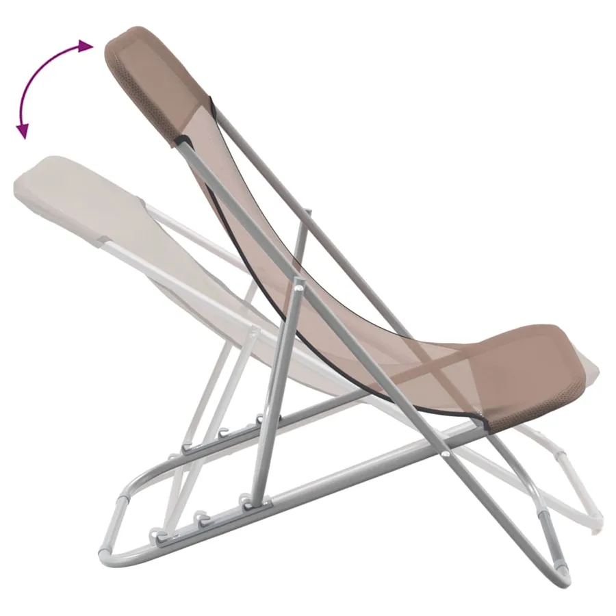 Chaises plage pliantes lot de 2 textilène acier enduit poudre - 7