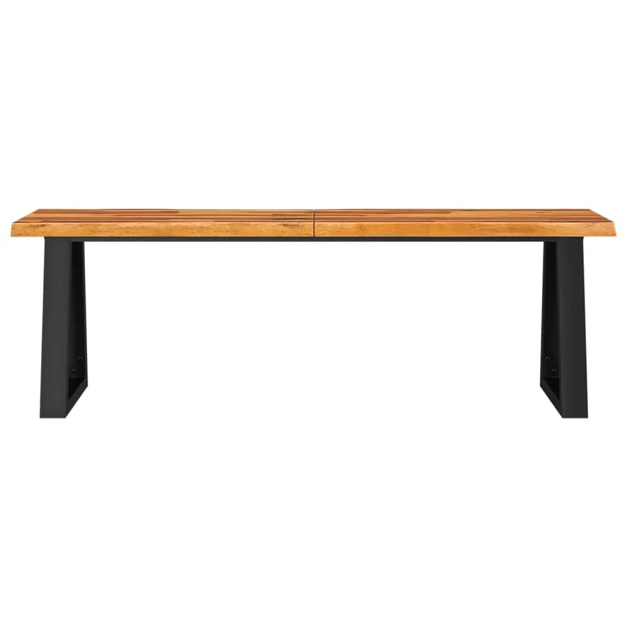 Banc avec bord vivant 140 cm bois d'acacia massif - 4
