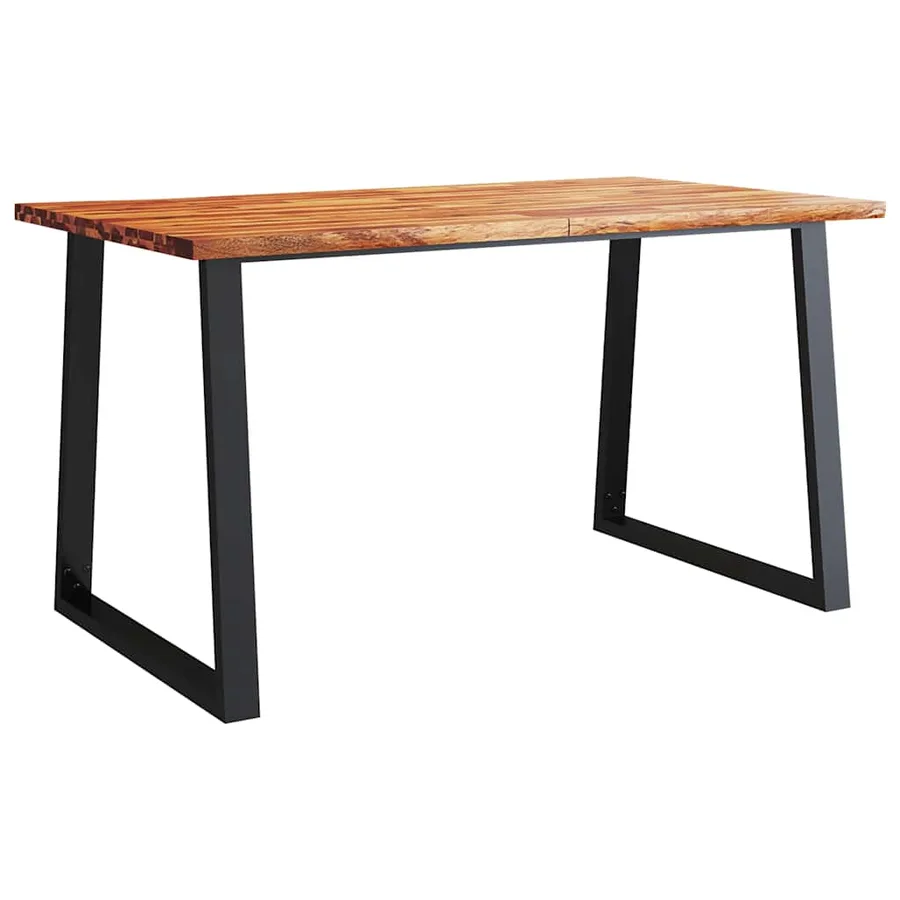 Table à manger 140x80x75 cm bois d'acacia solide à bord vif - 2