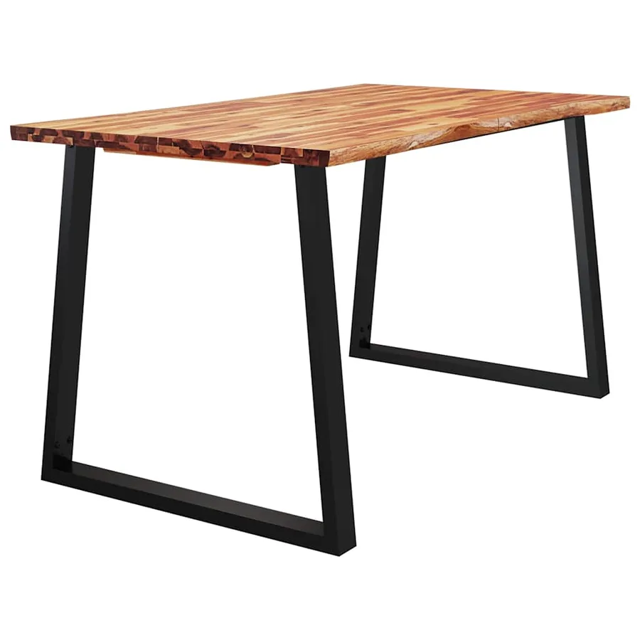 Table à manger 140x80x75 cm bois d'acacia solide à bord vif - 3