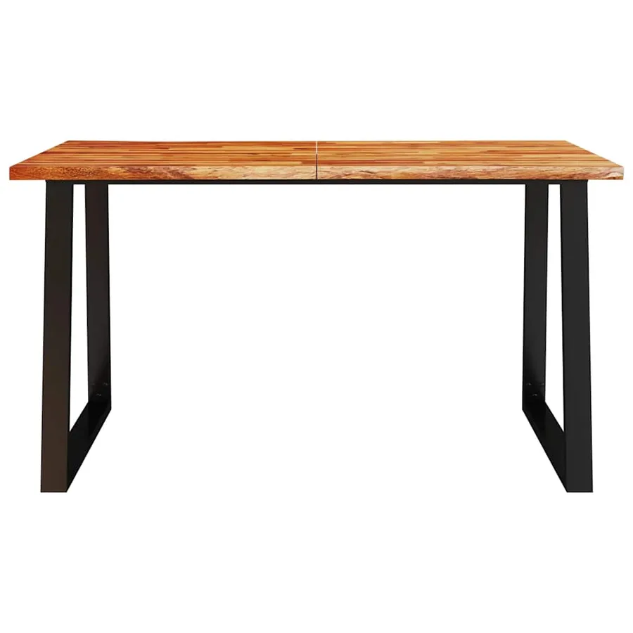 Table à manger 140x80x75 cm bois d'acacia solide à bord vif - 4