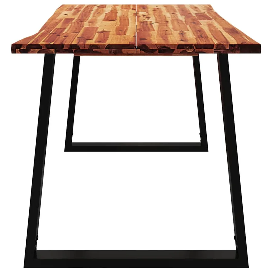 Table à manger 140x80x75 cm bois d'acacia solide à bord vif - 5