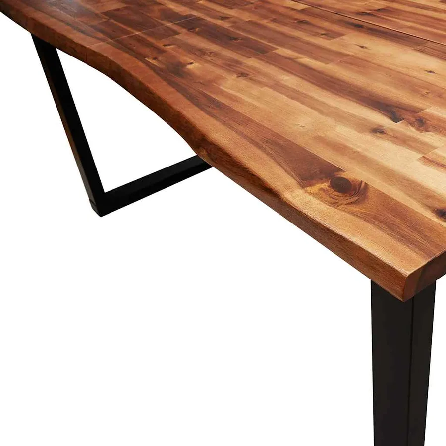 Table à manger 140x80x75 cm bois d'acacia solide à bord vif - 7
