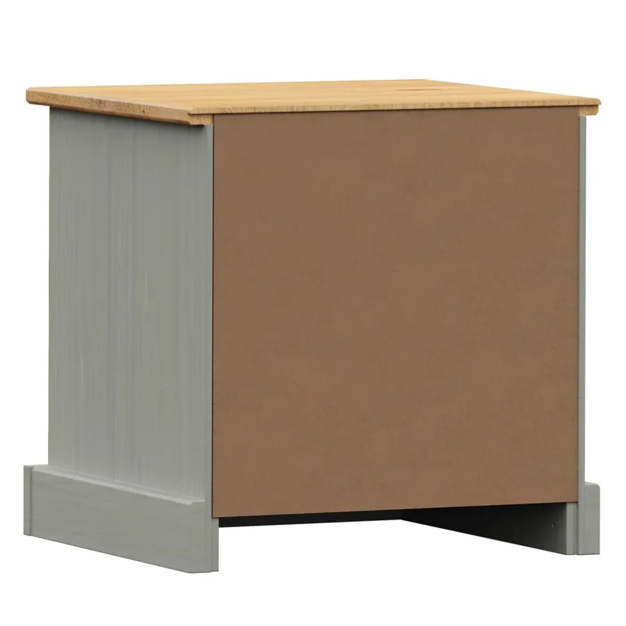 Table de chevet VIGO gris 42x35x42 cm bois de pin massif - 7