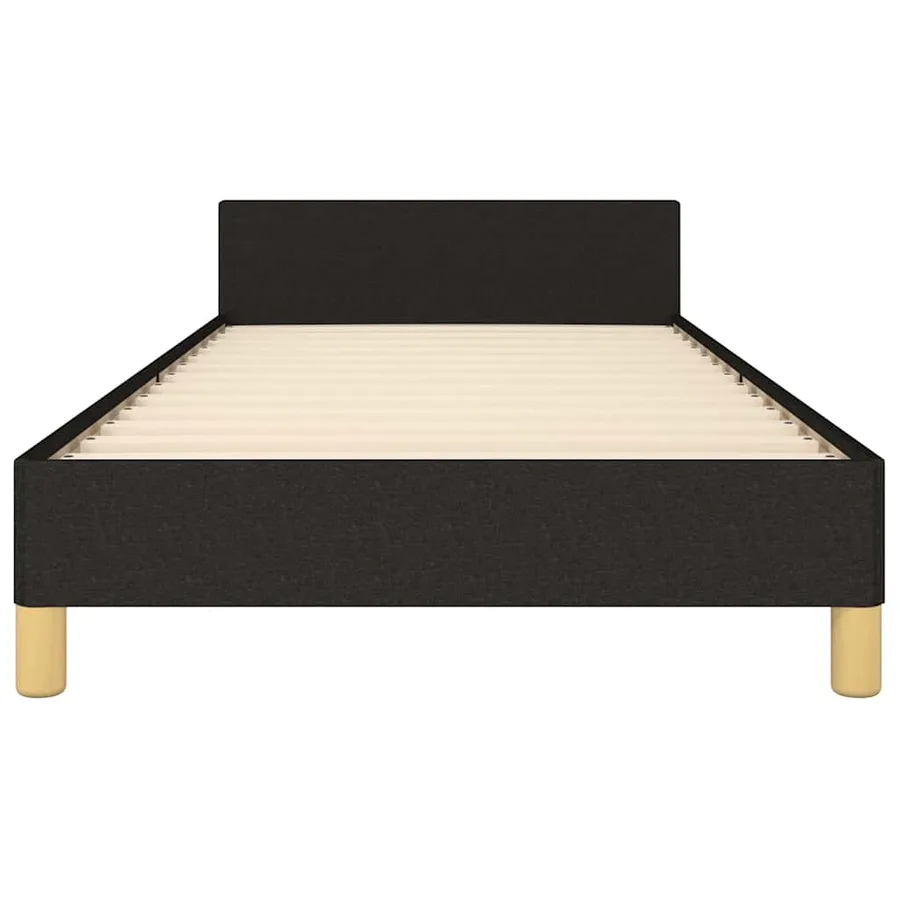 Cadre de lit sans matelas noir 100x200 cm tissu - 6