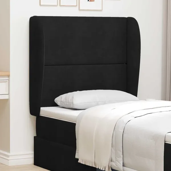Oreille de tête de lit Noir 80 x 23 x 6 cm Velours