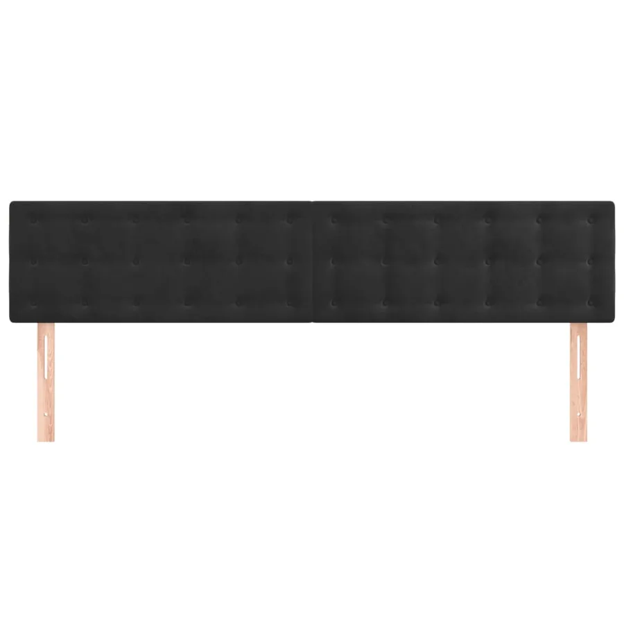 Têtes de lit Noir 200 x 5 x 78/88 cm Velours - 3