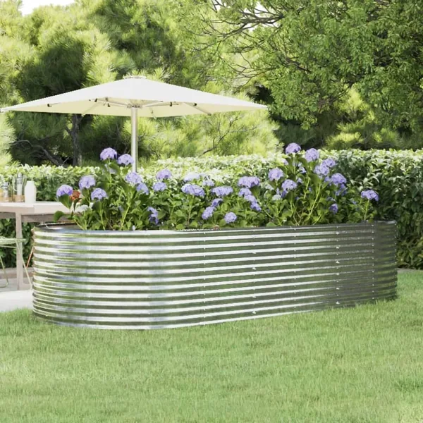 Lit surélevé de jardin Argenté Acier galvanisé