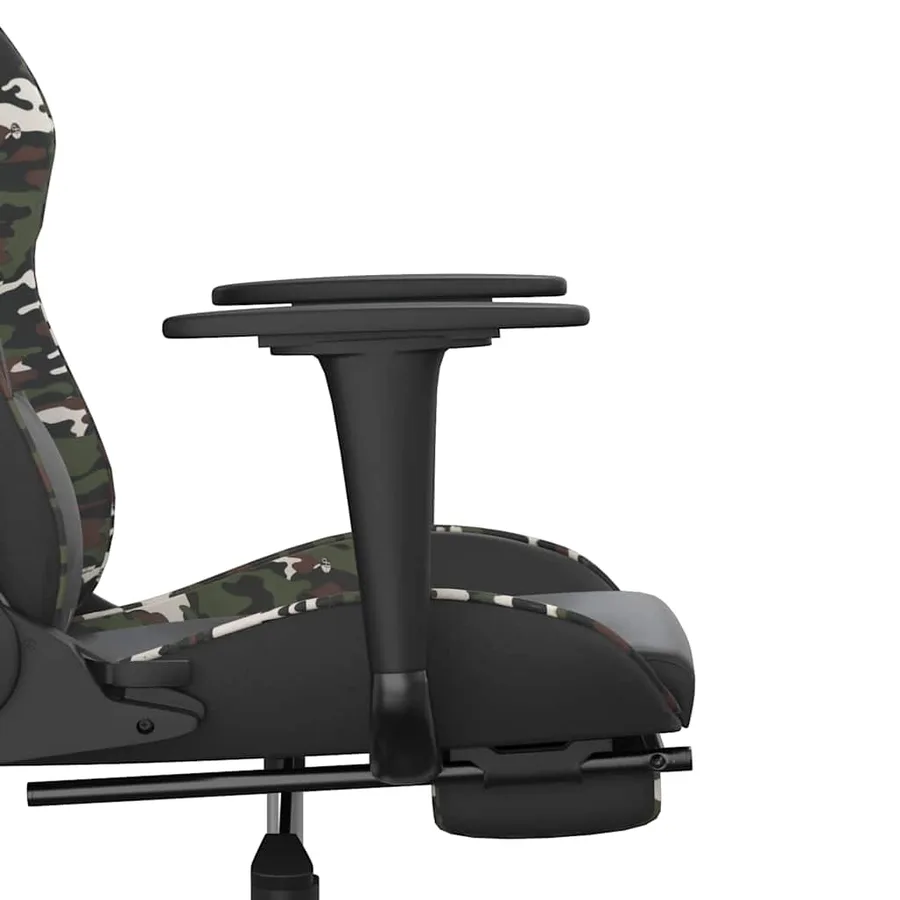 Chaise de jeu de massage repose-pied Noir&Camouflage Similicuir - 10