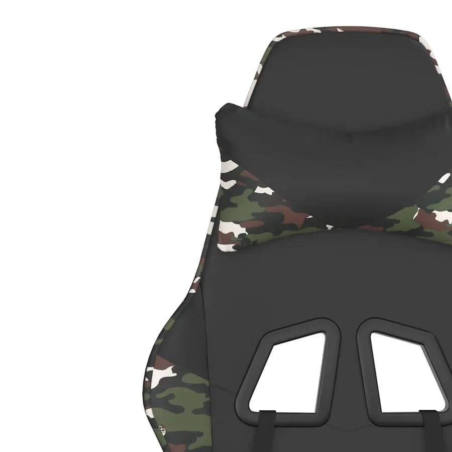 Chaise de jeu de massage repose-pied Noir&Camouflage Similicuir - 11