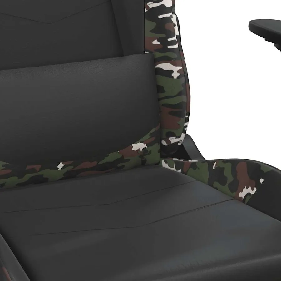 Chaise de jeu de massage repose-pied Noir&Camouflage Similicuir - 12
