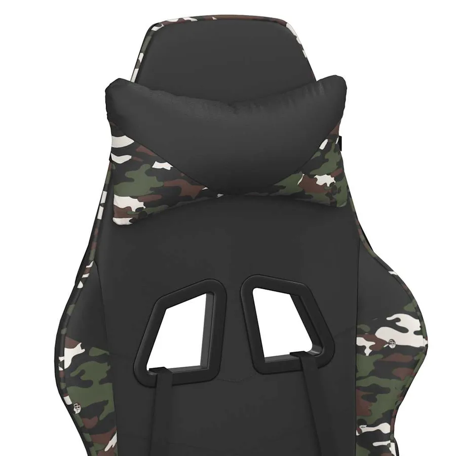 Chaise de jeu de massage repose-pied Noir&Camouflage Similicuir - 9