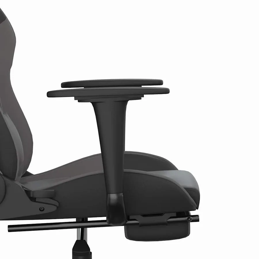 Chaise de jeu de massage avec repose-pied Noir&Gris Similicuir - 11