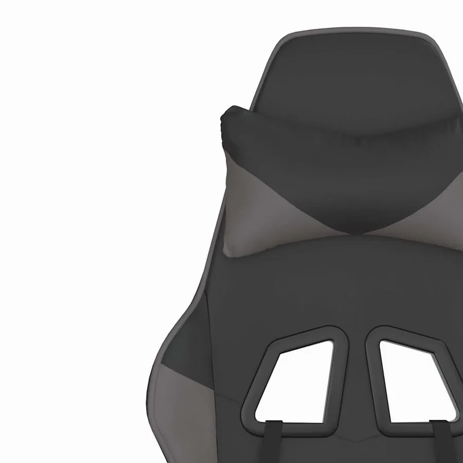 Chaise de jeu de massage avec repose-pied Noir&Gris Similicuir - 12
