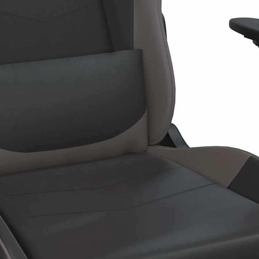 Chaise de jeu de massage avec repose-pied Noir&Gris Similicuir - 9