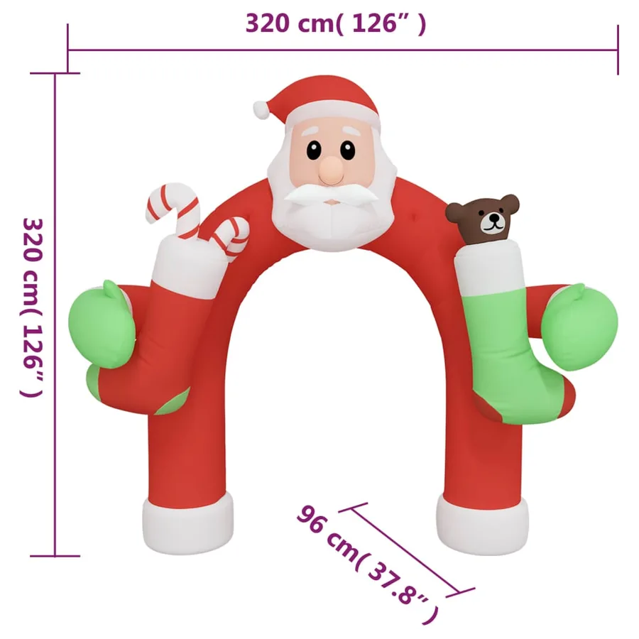 Porte voûtée gonflable de Noël avec LED 320 cm - 11