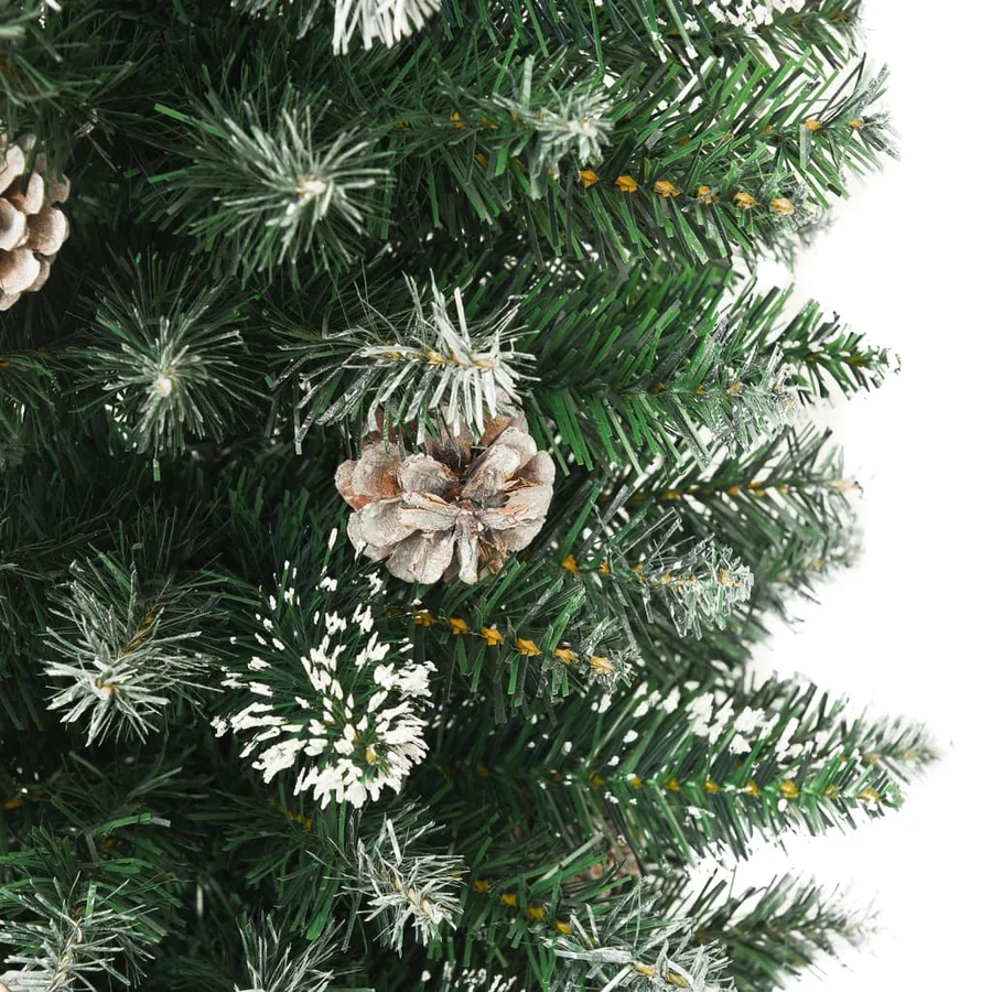 Sapin de Noël artificiel mince avec support 210 cm PVC - 4