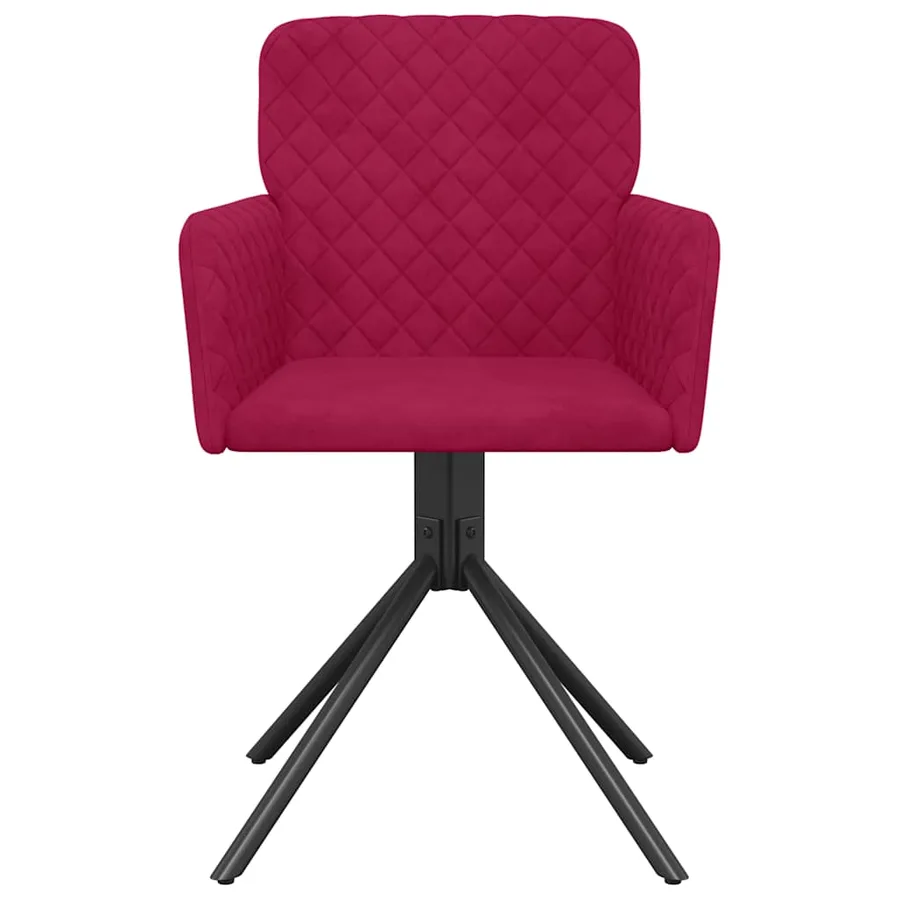 Chaises pivotantes à manger lot de 2 Rouge bordeaux Velours - 4
