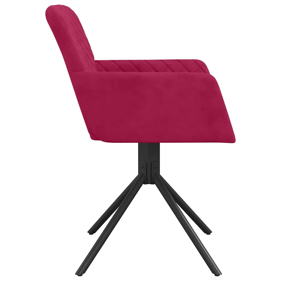 Chaises pivotantes à manger lot de 2 Rouge bordeaux Velours - 5