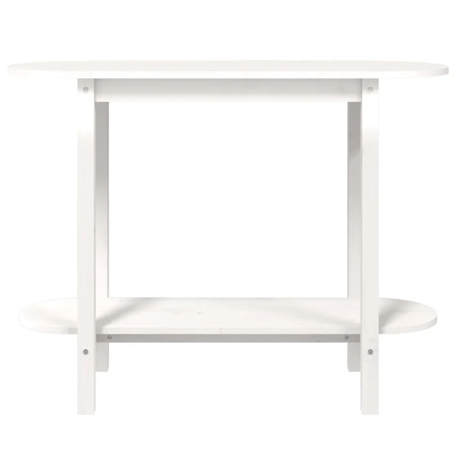 Table console Blanc 110x40x80 cm Bois massif de pin - 5
