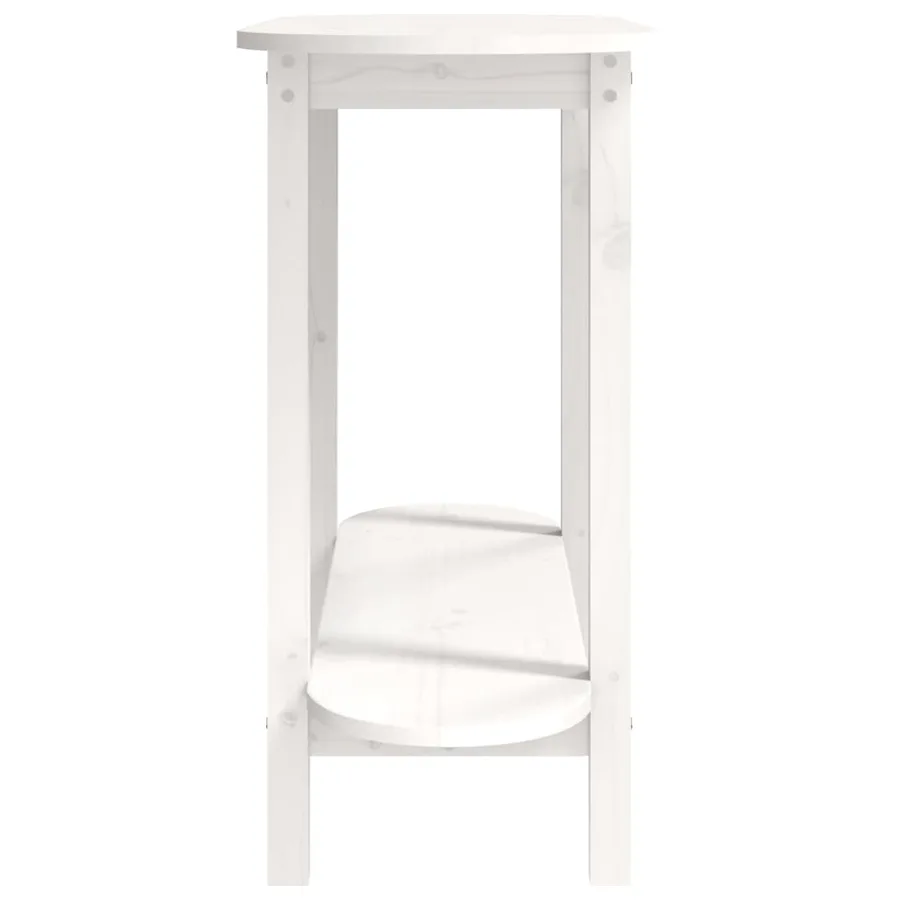 Table console Blanc 110x40x80 cm Bois massif de pin - 6