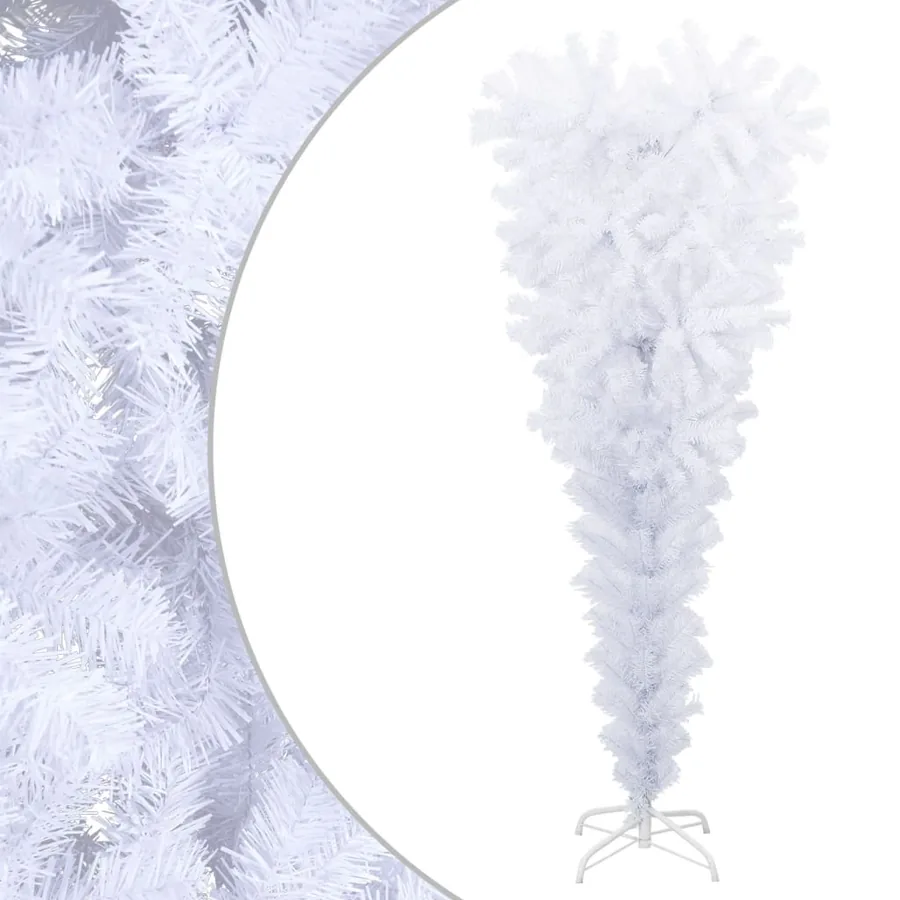 Sapin de Noël artificiel renversé avec support Blanc 120 cm