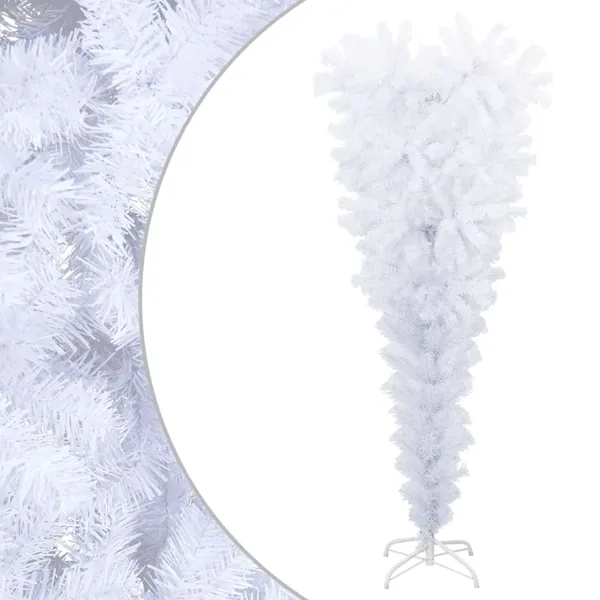 Sapin de Noël artificiel renversé avec support Blanc 120 cm