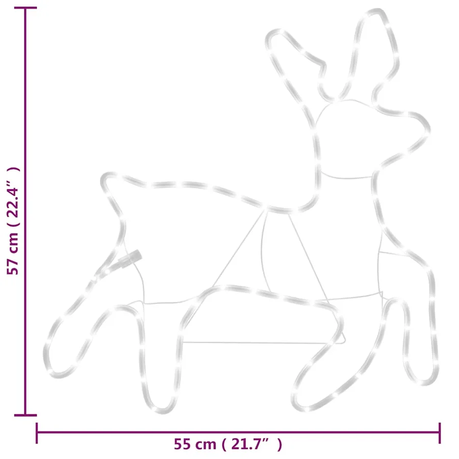 Figure de renne de Noël avec 72 LED Blanc chaud 57x55x4,5 cm - 6