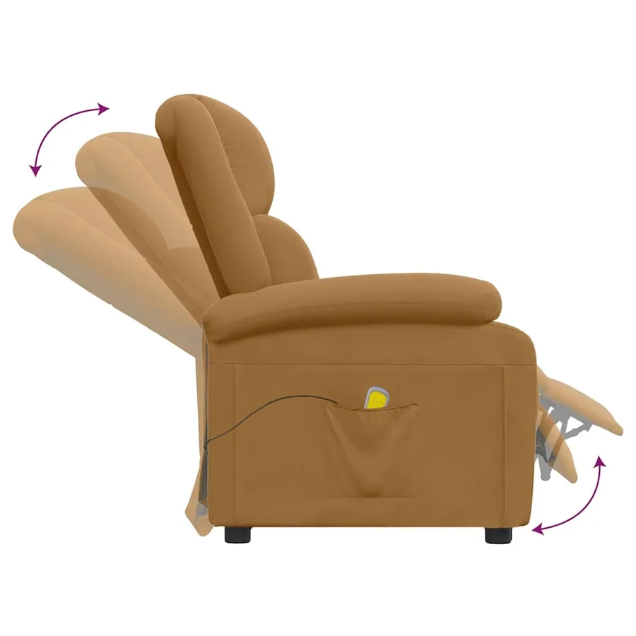 Fauteuil de massage Marron Velours - 6