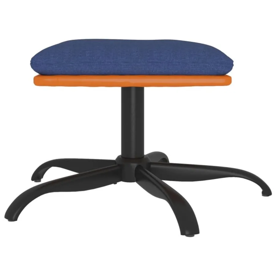 Repose-pied Bleu 60x60x36 cm Tissu et similicuir - 3