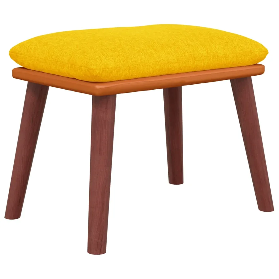 Repose-pied Jaune moutarde 45x29,5x35 cm Tissu et similicuir - 2