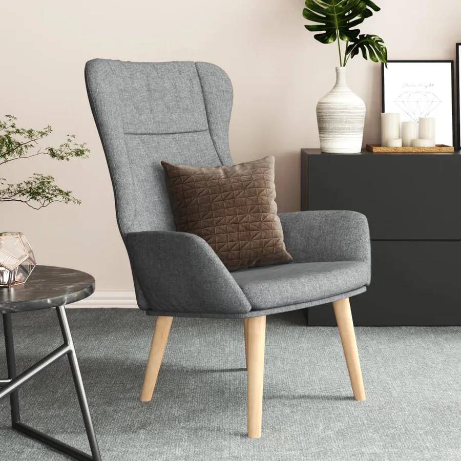 Chaise de relaxation Gris clair Tissu